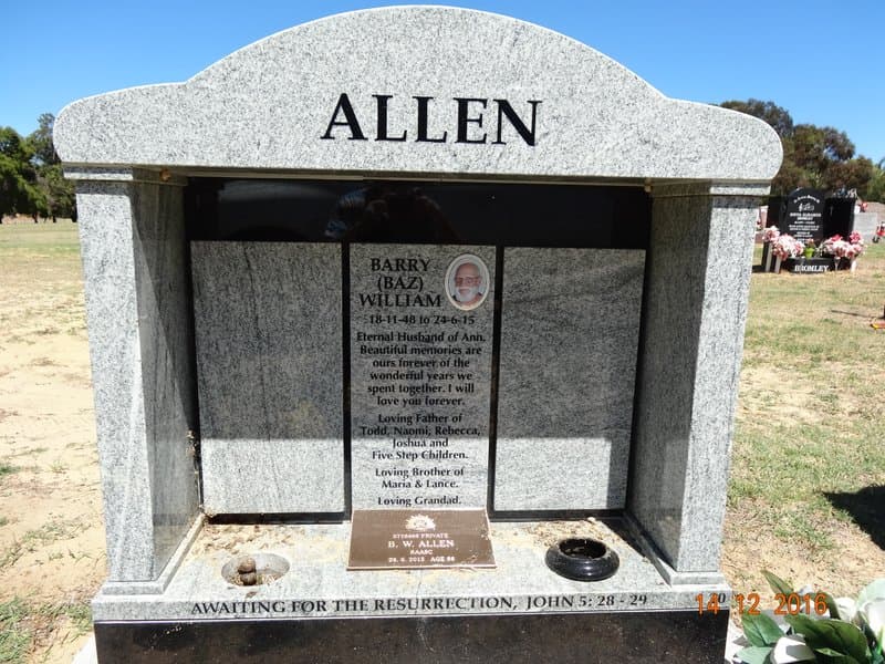 Barry William ALLEN gravestone photograph 1