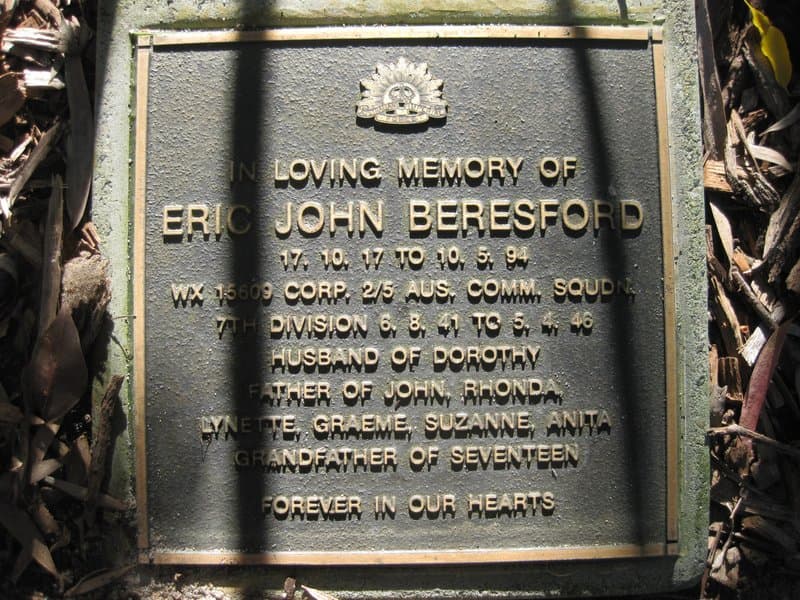 Eric John BERESFORD gravestone photograph 1