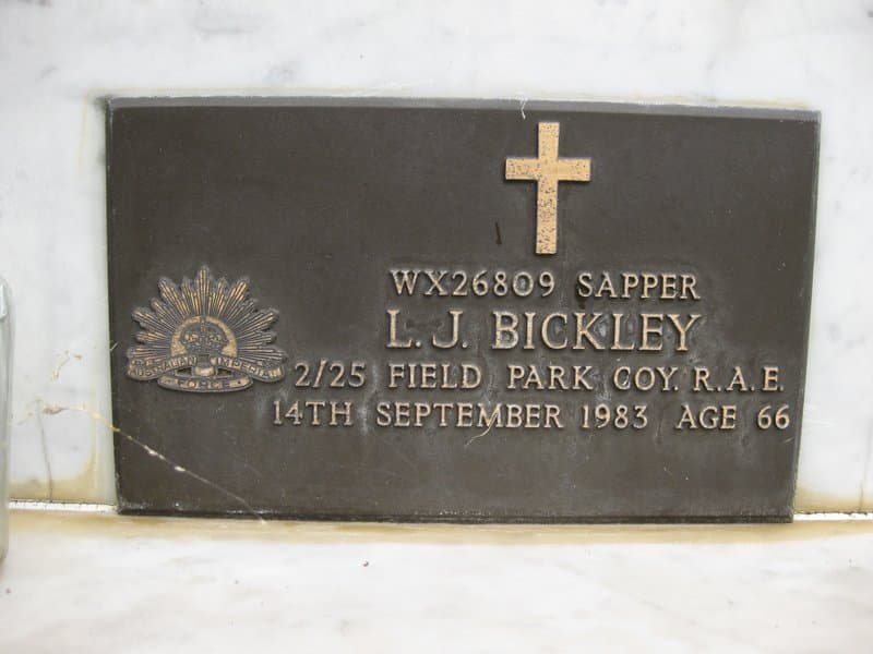 Laurence James Absolam BICKLEY gravestone photograph 1