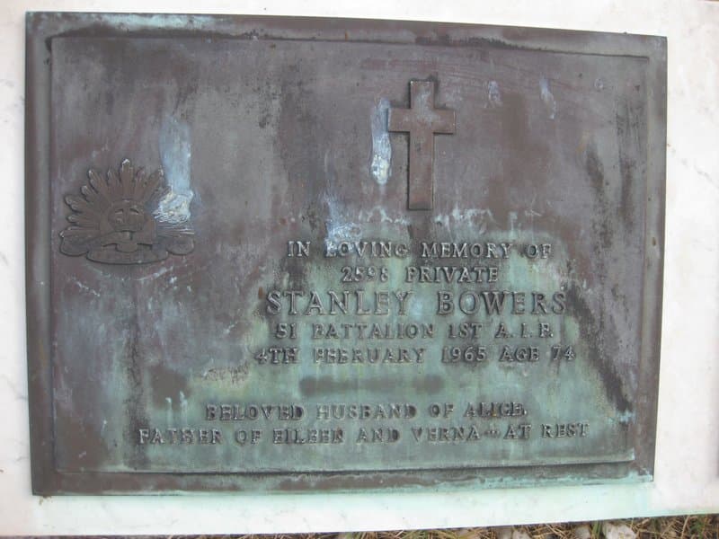 Stanley BOWERS gravestone photograph 1
