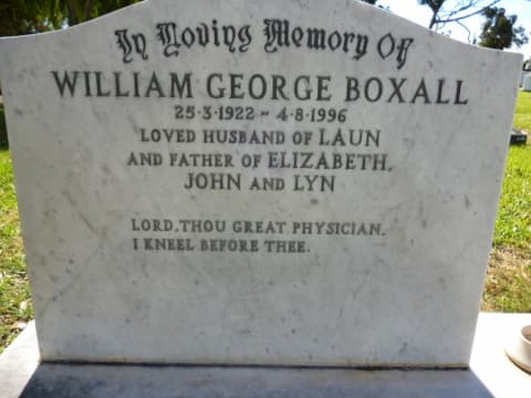 William George BOXALL gravestone photograph 1