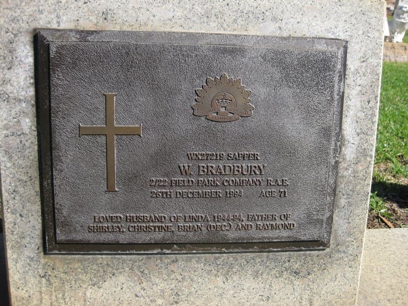 Wilfred BRADBURY gravestone photograph 1