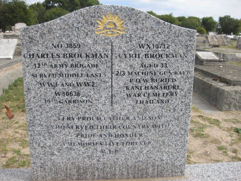 Charlie BROCKMAN gravestone photograph 1