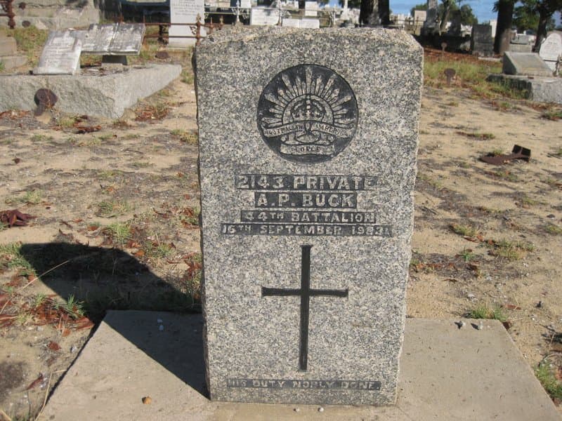 Alexander Percy BUCK gravestone photograph 1