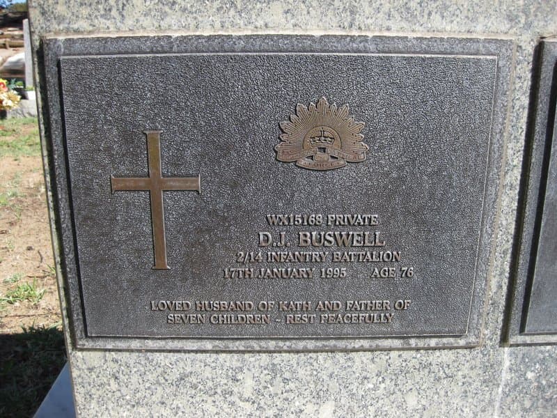 Desmond Joseph BUSWELL gravestone photograph 1
