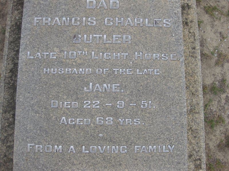 Francis Charles BUTLER gravestone photograph 1