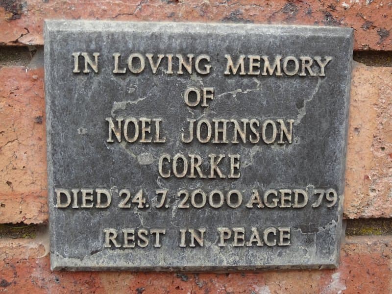 Noel Johnson CORKE gravestone photograph 1