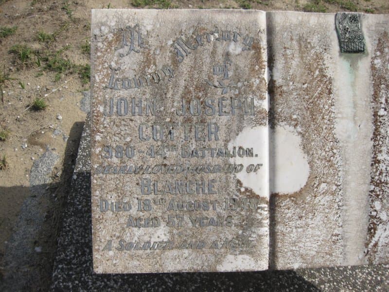 John Joseph COTTER gravestone photograph 1
