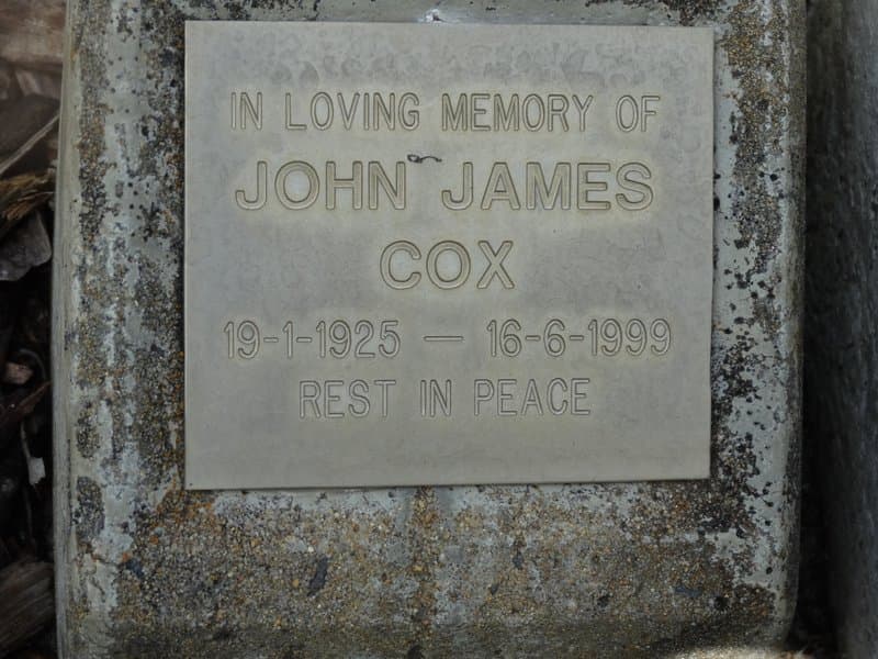 John James COX gravestone photograph 1