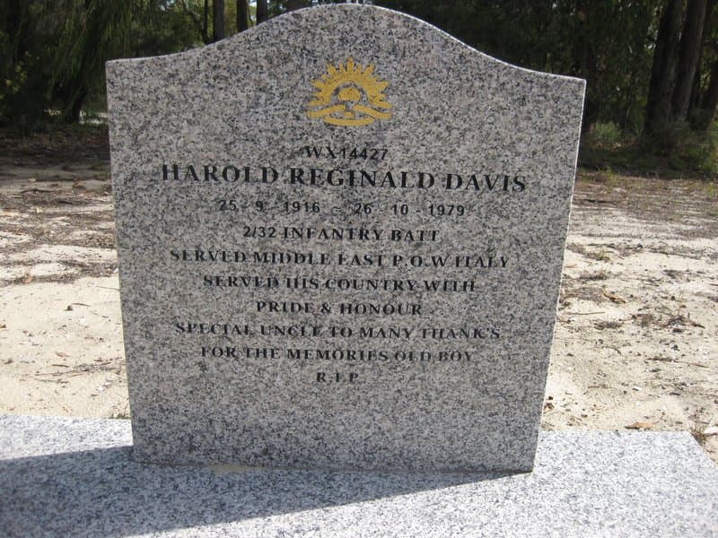 Harold Reginald DAVIS gravestone photograph 1