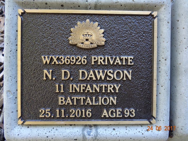 Norman Dudley DAWSON gravestone photograph 1