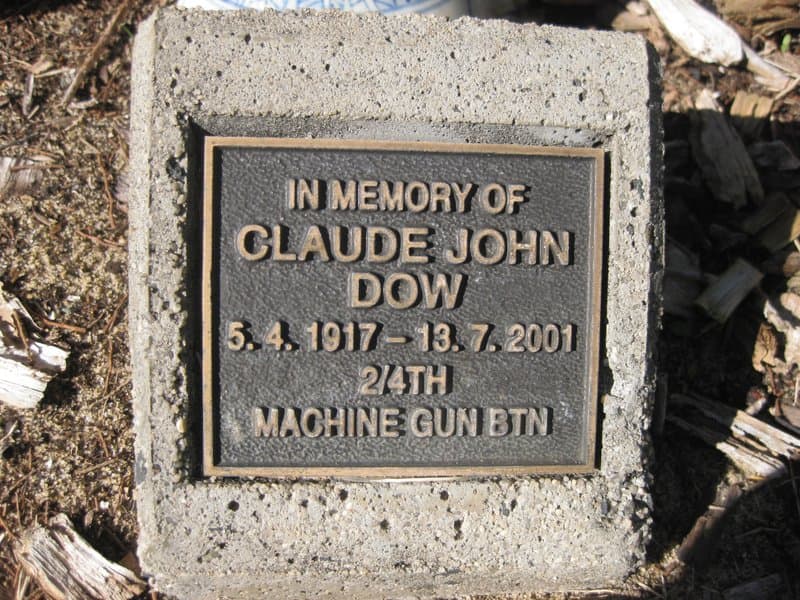 Claude John DOW gravestone photograph 1