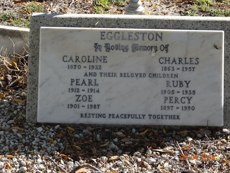 Percy EGGLESTON gravestone photograph 1