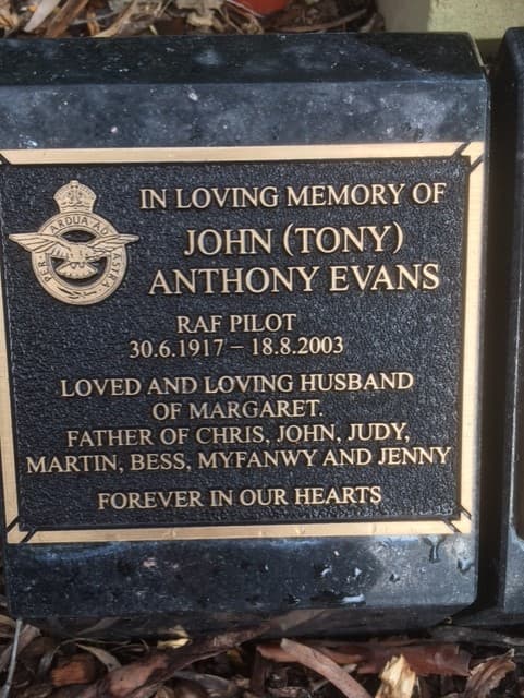 John Anthony " Tony " EVANS gravestone photograph 1