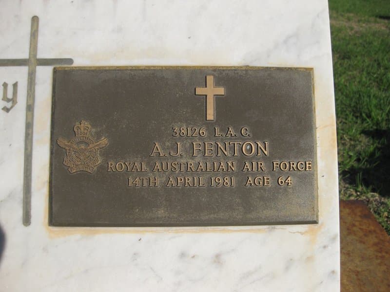 Arthur John FENTON gravestone photograph 1