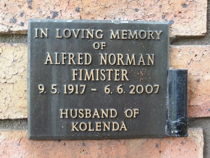 Alfred Norman FIMISTER gravestone photograph 1