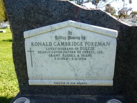 Ronald Cambridge FOREMAN gravestone photograph 1