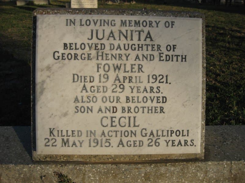 George Charles ("Cecil") Compton FOWLER gravestone photograph 1