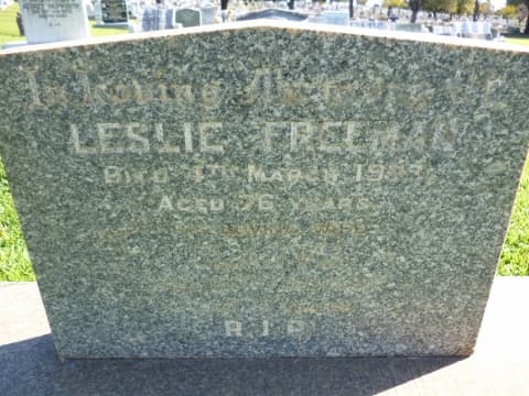 Leslie Louis FREEMAN gravestone photograph 1