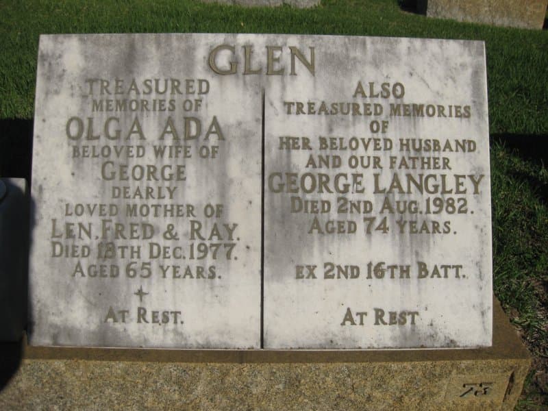 George Longley GLEN gravestone photograph 1
