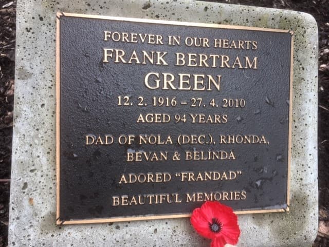 Frank Bertram GREEN gravestone photograph 1
