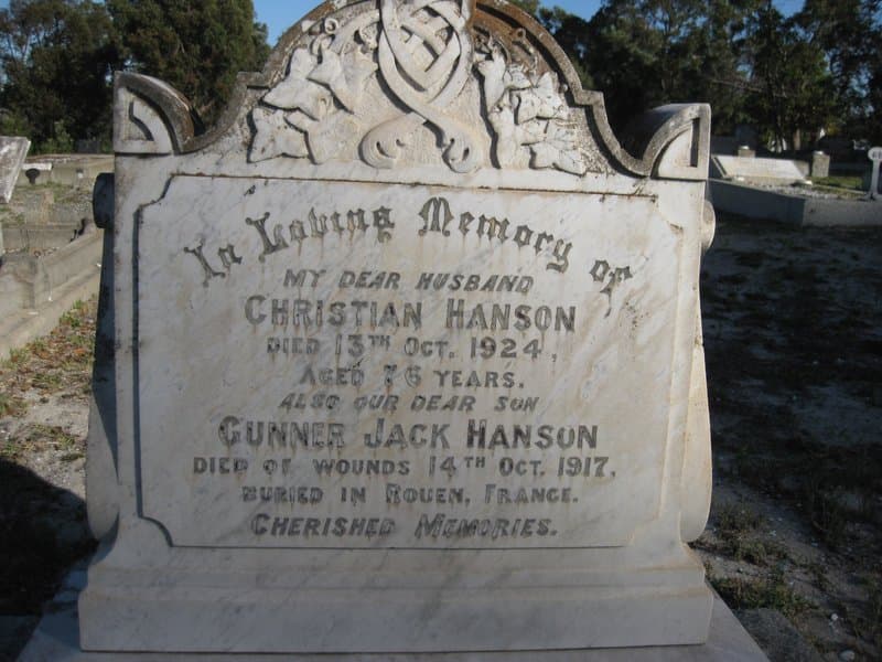 John Waldemar (Jack) HANSON gravestone photograph 1