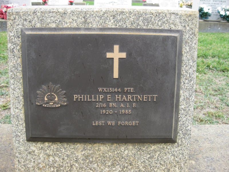 Philip Edward Le Clercq HARTNETT gravestone photograph 1