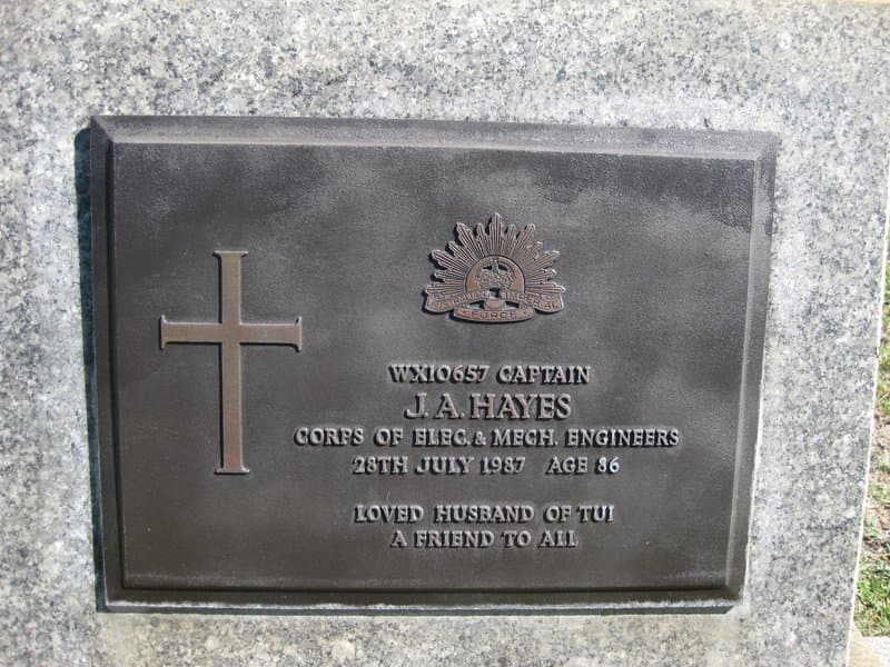 James Andrew HAYES gravestone photograph 1