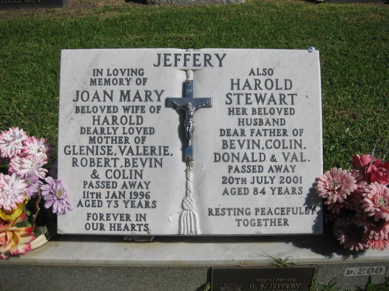 Harold Stewart JEFFERY gravestone photograph 2