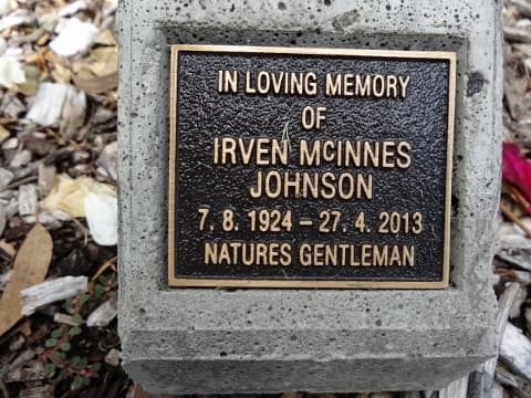 Irven McInnes JOHNSON gravestone photograph 1