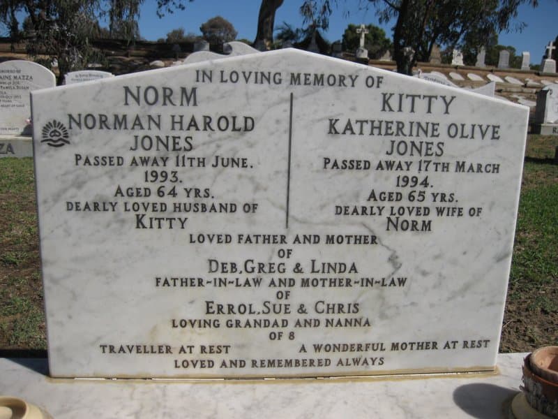 Norman Harold JONES gravestone photograph 1