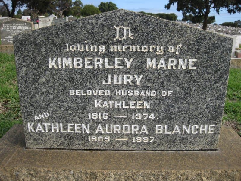 Kimberley Marne JURY gravestone photograph 1