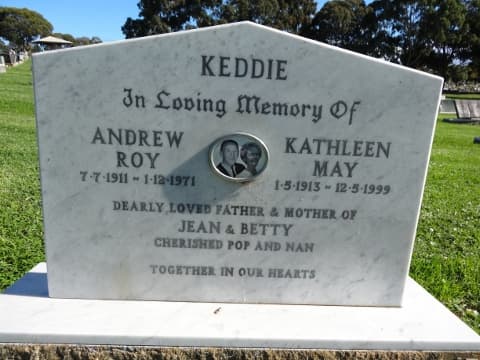 Andrew Roy KEDDIE gravestone photograph 1