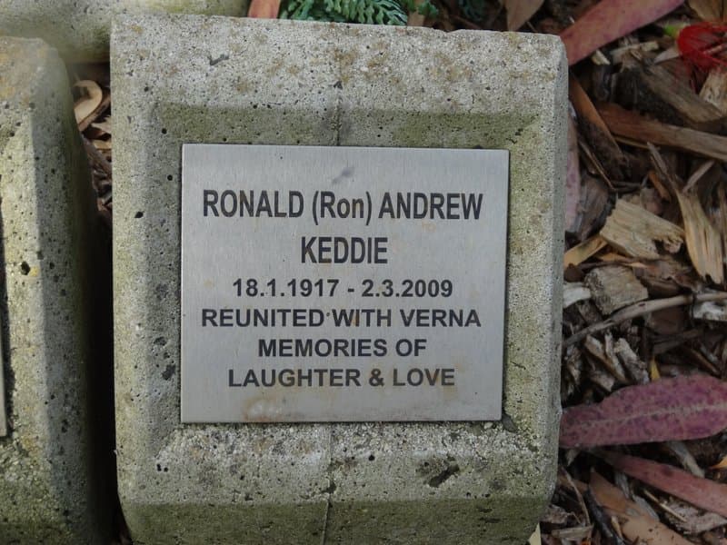 Ronald Andrew KEDDIE gravestone photograph 1