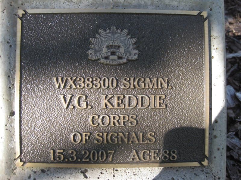 Vernon George KEDDIE gravestone photograph 1