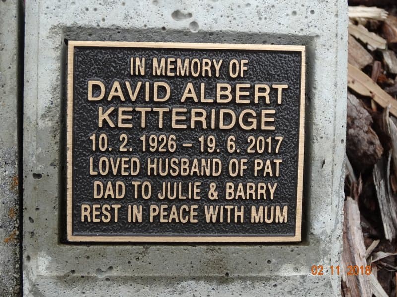 David Albert KETTERIDGE gravestone photograph 1