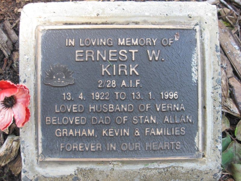 Ernest William KIRK gravestone photograph 1