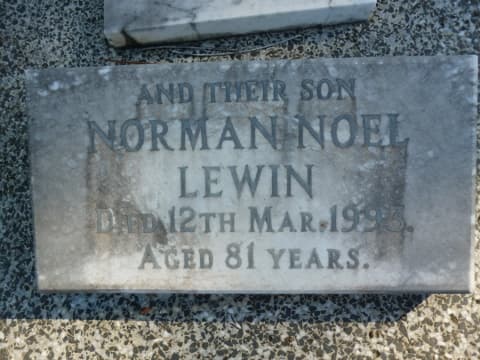 Norman Noel LEWIN gravestone photograph 2
