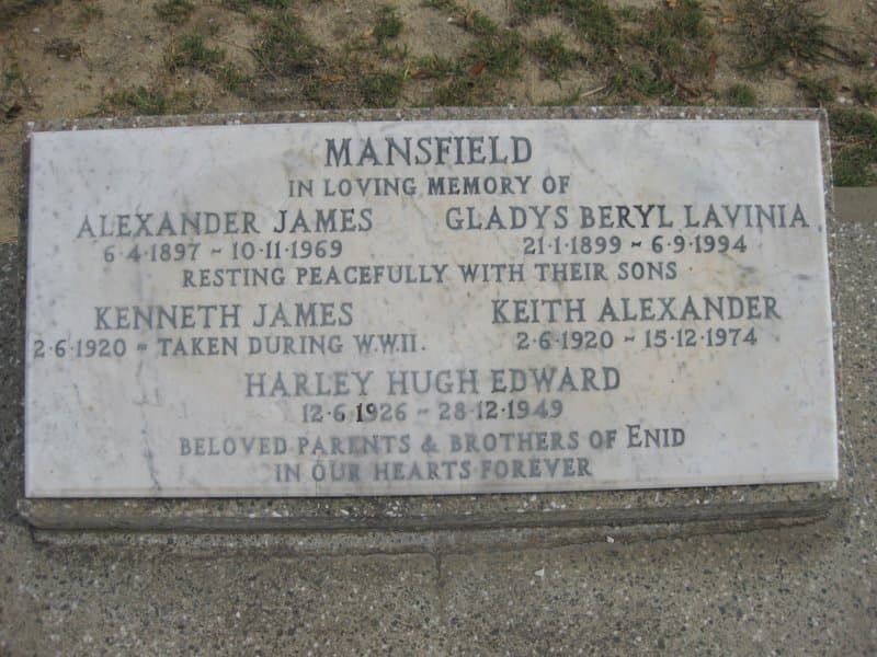 Keith Alexander MANSFIELD gravestone photograph 1