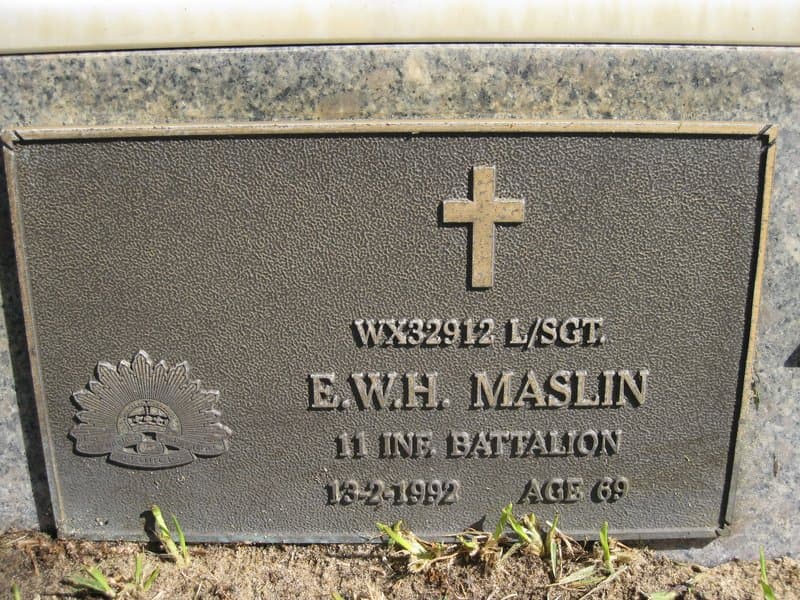 Edward William Harvey MASLIN gravestone photograph 1