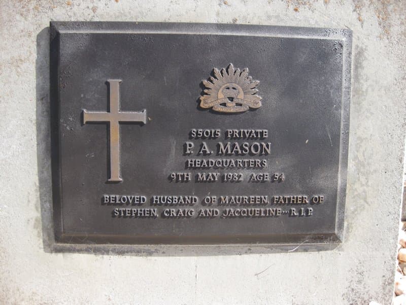 Phillip Alfred MASON gravestone photograph 1