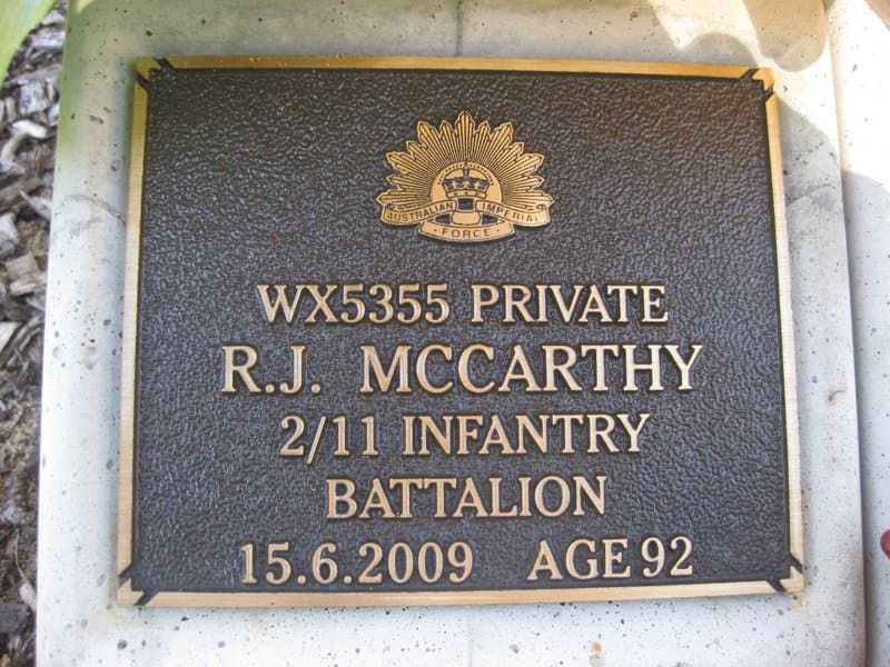 Reginald James MCCARTHY gravestone photograph 1