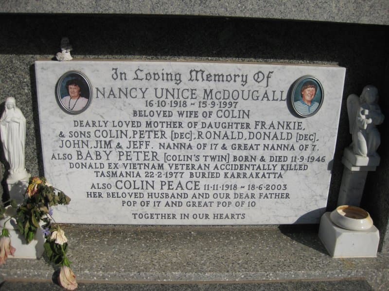 Donald McDOUGALL gravestone photograph 1