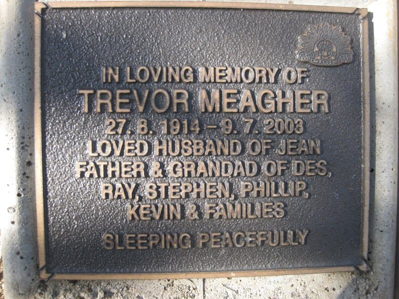 Trevor MEAGHER gravestone photograph 1