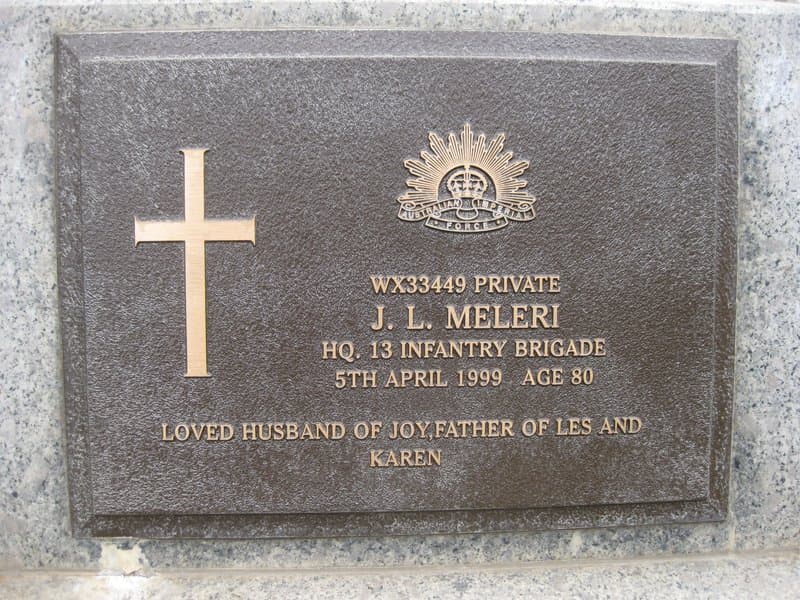 Leslie James MELERI gravestone photograph 1