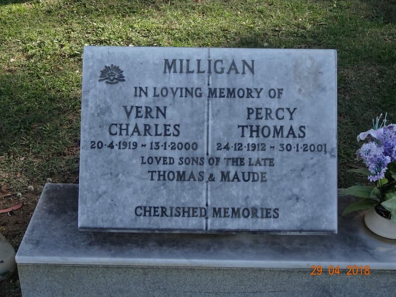 Percival Thomas MILLIGAN gravestone photograph 1