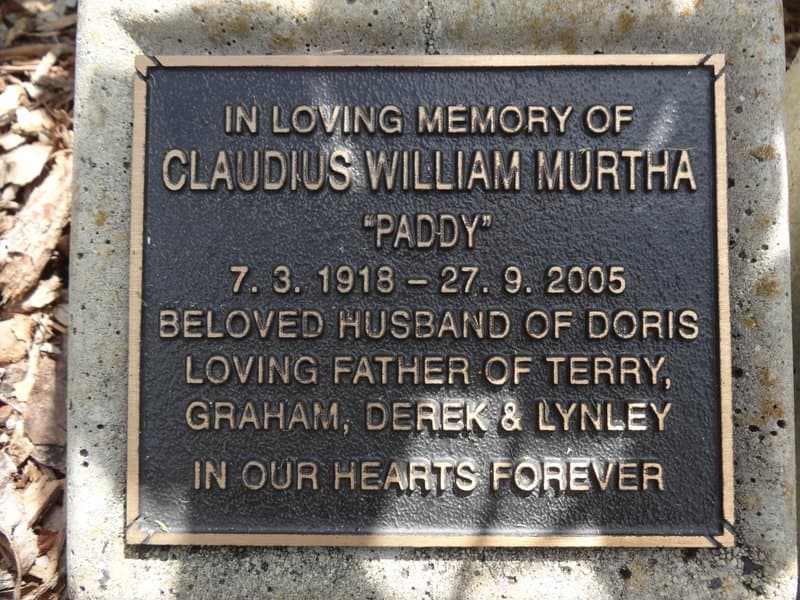 Claudius William MURTHA gravestone photograph 1