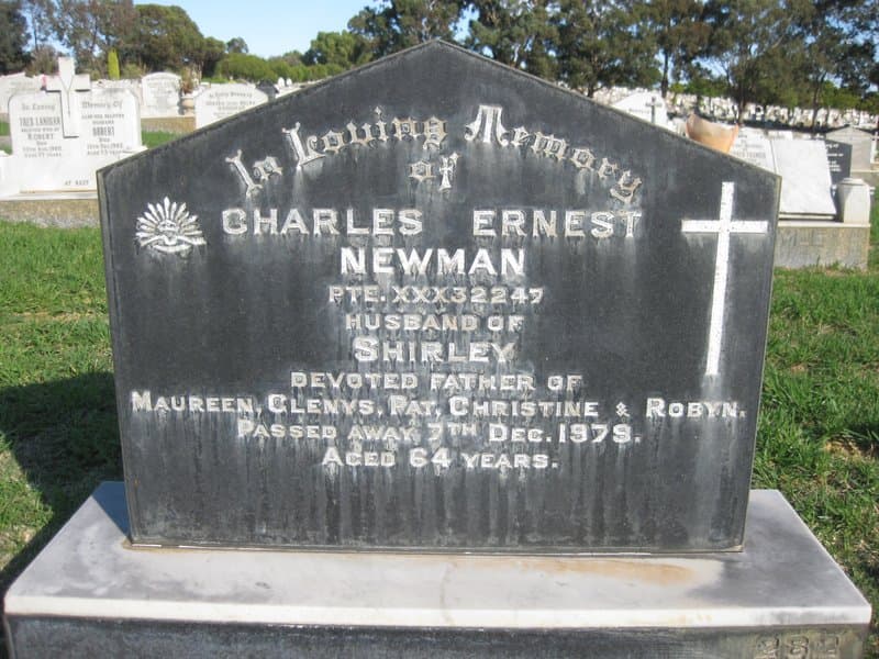 Charles Ernest NEWMAN gravestone photograph 1