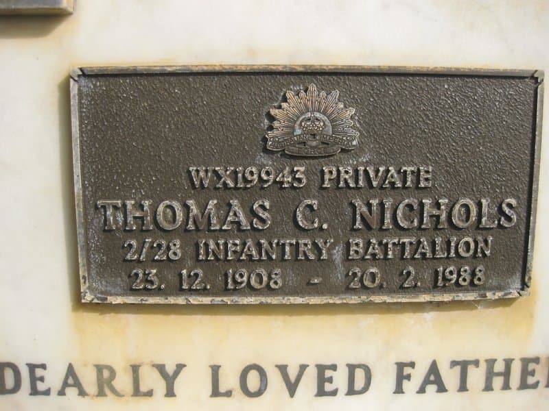 Thomas Charles NICHOLS gravestone photograph 1