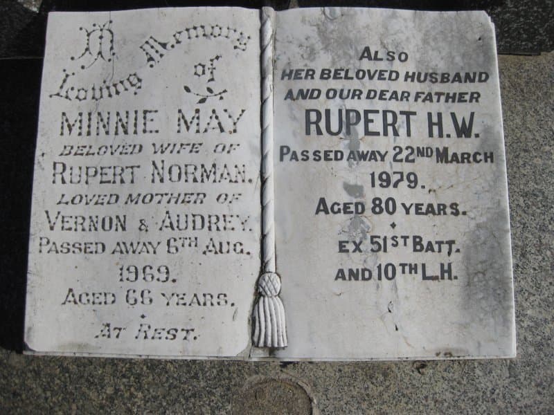 Rupert Henry Weston NORMAN gravestone photograph 1
